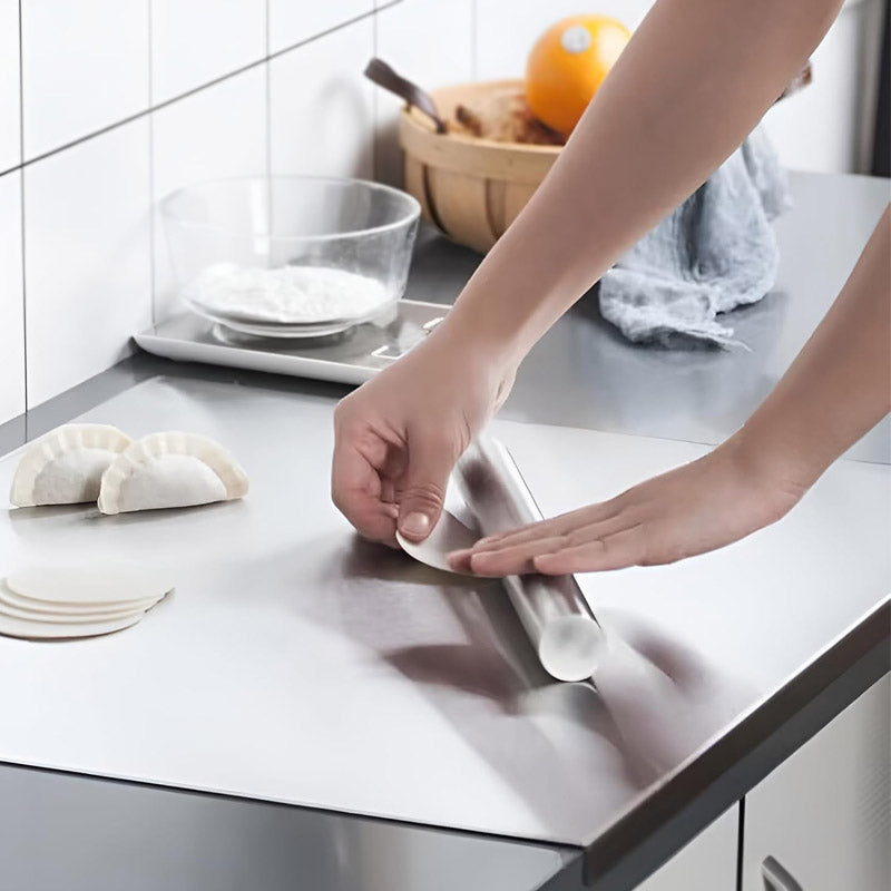 1 mm Stainless Steel Cutting Board — Durable, Non-Slip Surface