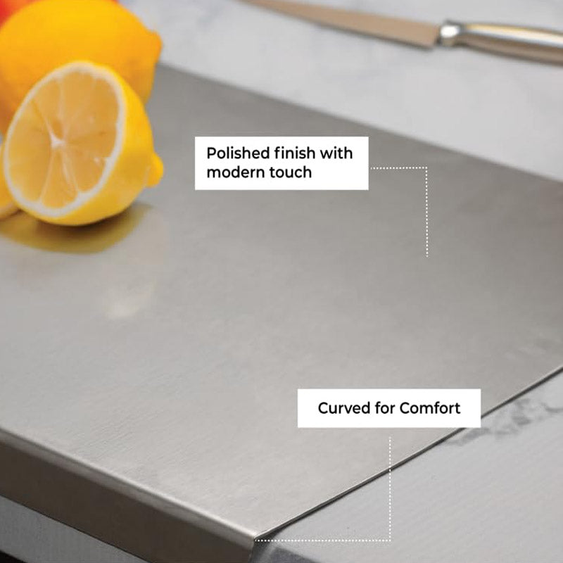1 mm Stainless Steel Cutting Board — Durable, Non-Slip Surface