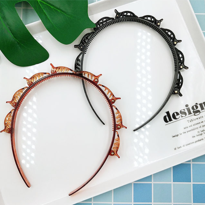 Agrafă elegantă pentru coafuri cu coadă dublă - design lucios