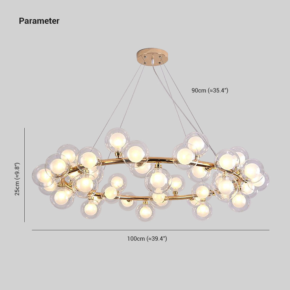 Valentina Modern Gold Bubble Pendant Light, Metal & Glass | ventumra