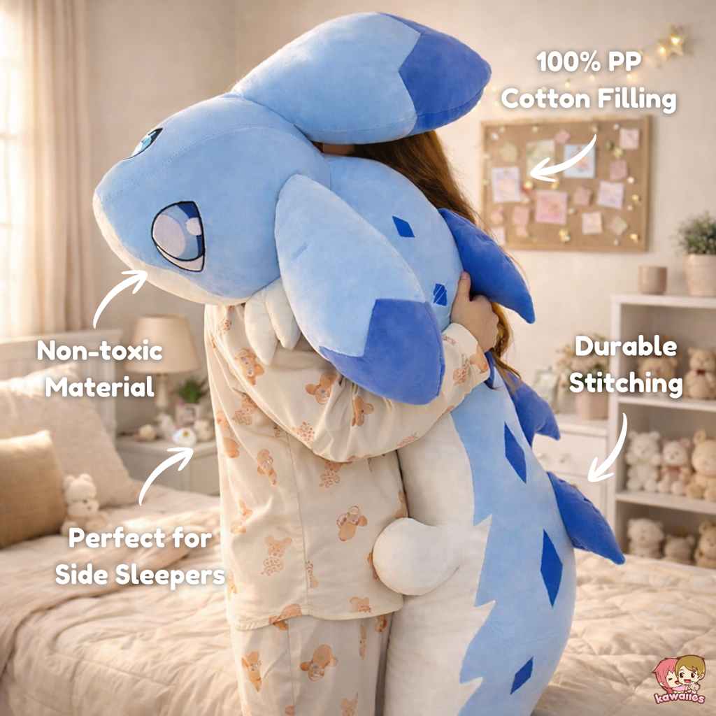 Peluche dragon bleu layette kawaii allongé Sofi | ventumra