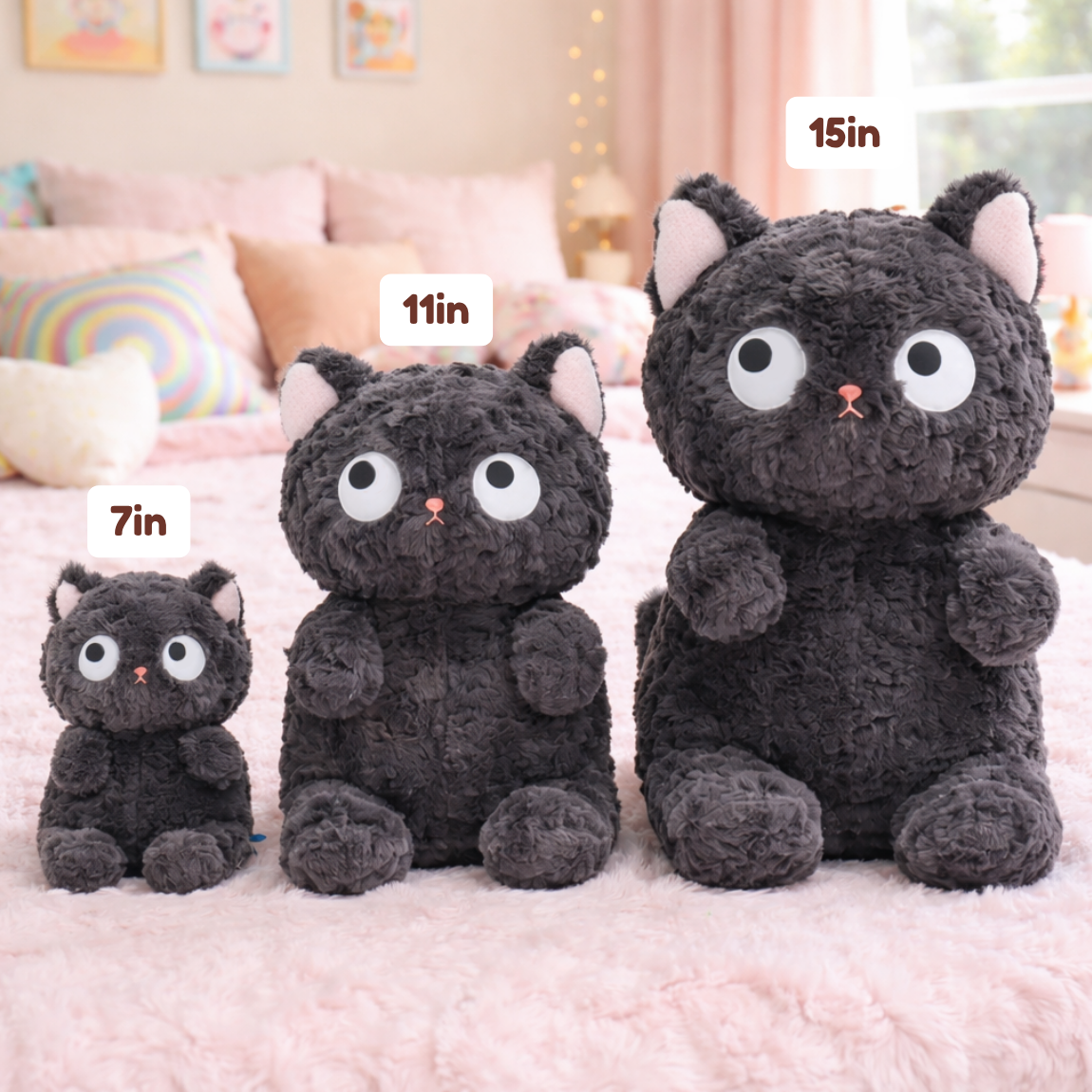 Peluche di gatto nero Jiji, carino e soffice | Scorte limitate | ventumra
