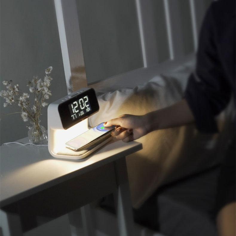 Solivon 3-in-1 Bed Lamp With Wireless Charger And LCD Alarm
