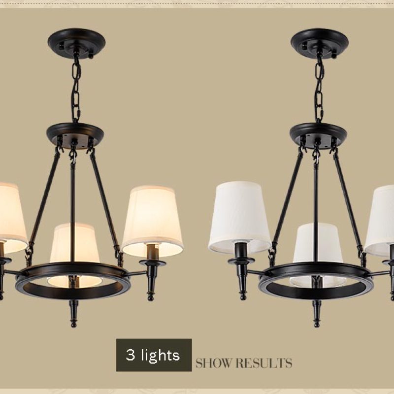 Silva vintage Ring Metal/Fabric Chandelier, Black/Copper | ventumra