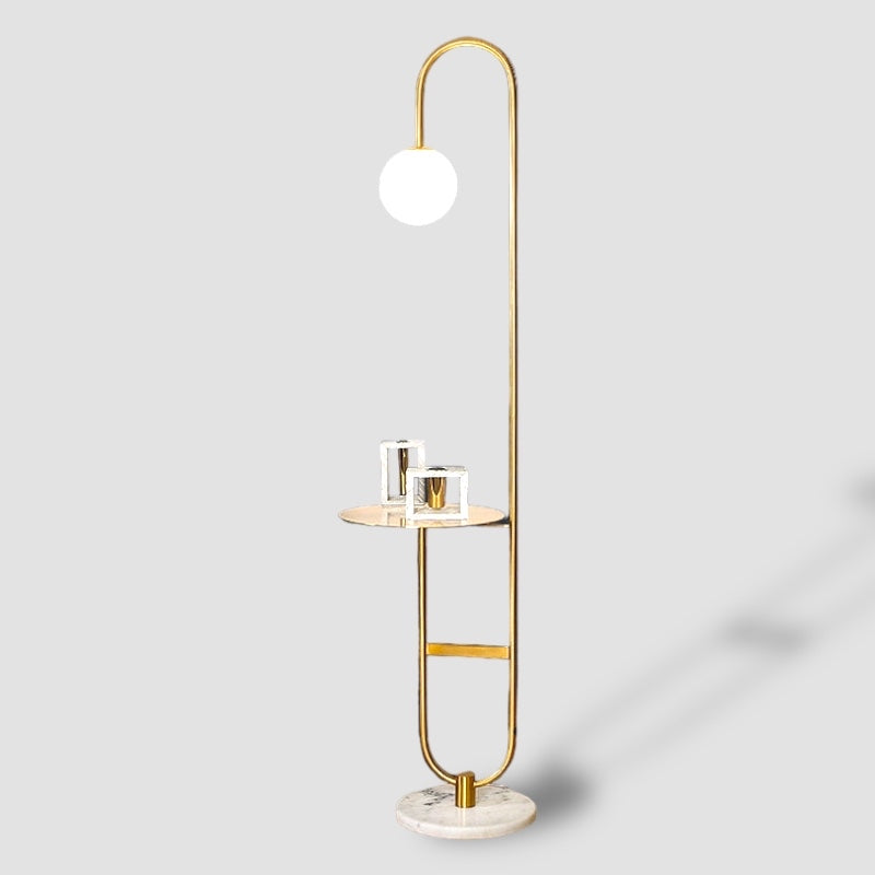 Lynora Nordic LED Floor Lamp With Round Integrated Table