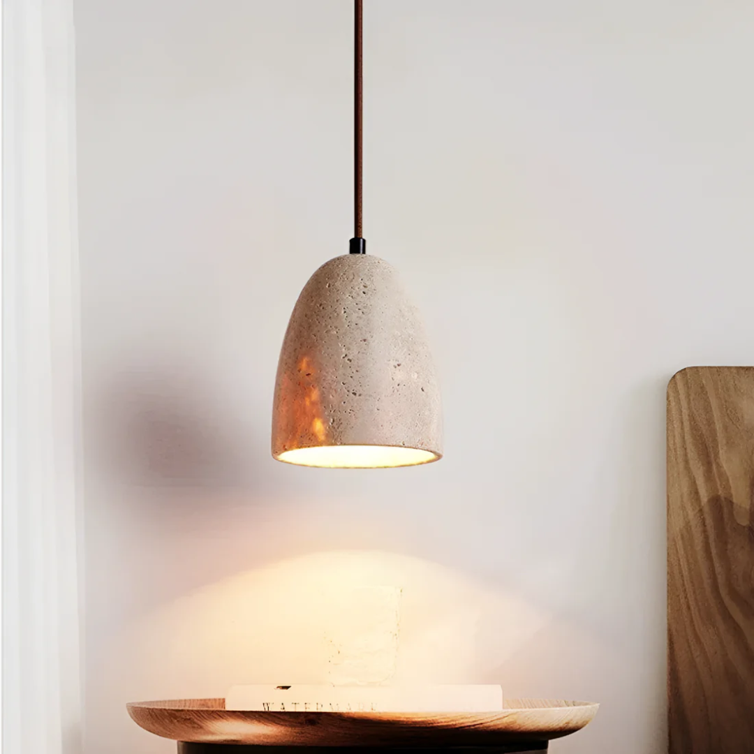 Luminara Retro Travertine Pendant Light For Dining Areas