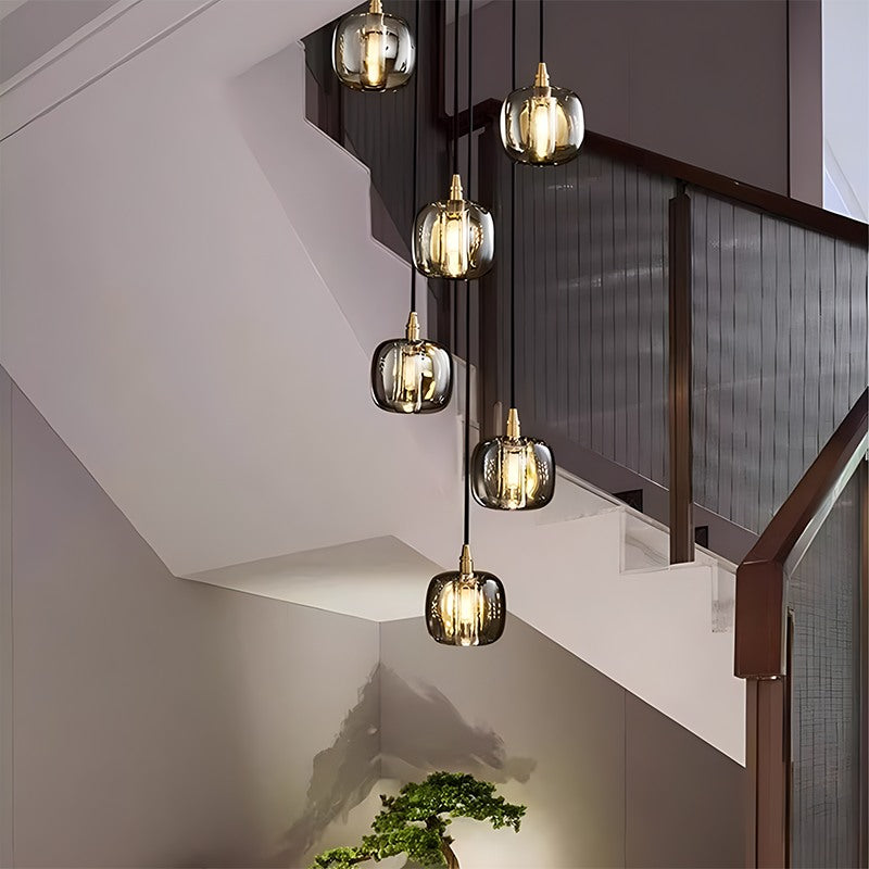 Multicolor Glass Pendant Light Fixture With Layered Lighting | Ventumra