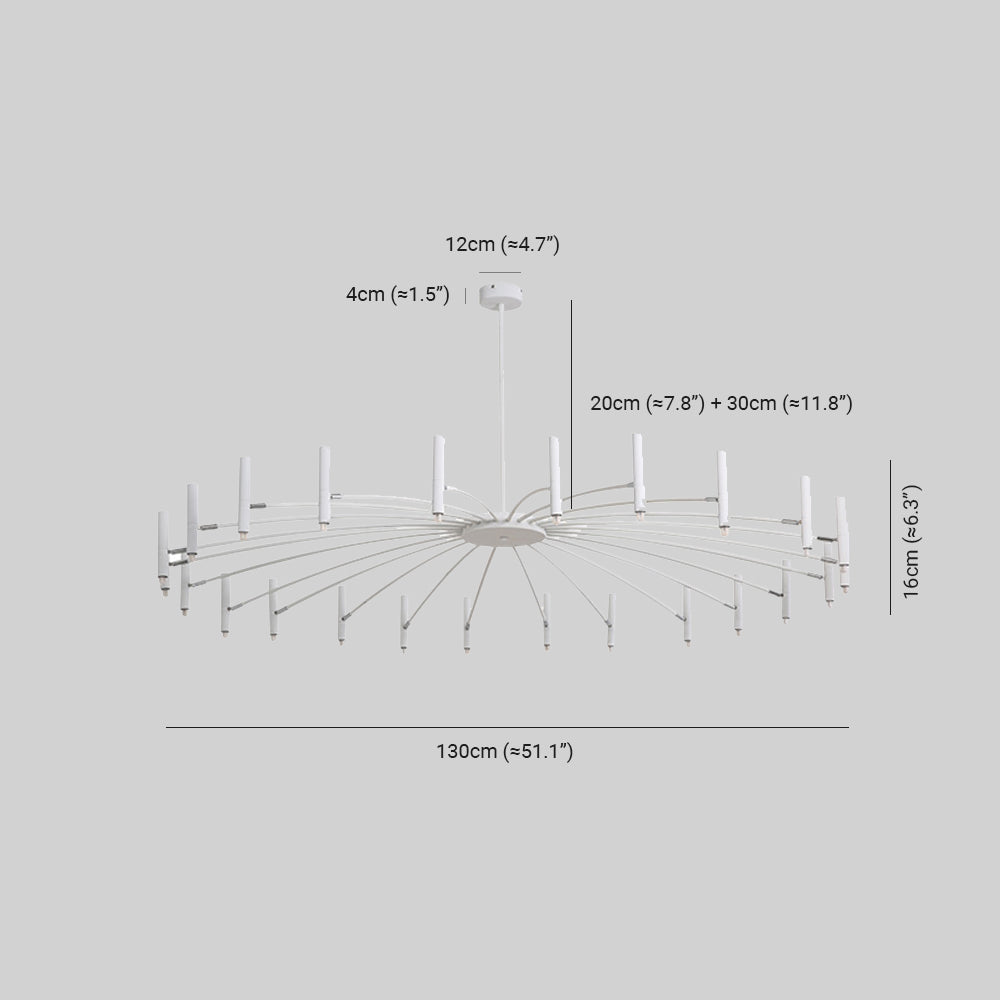 Arisha Modern Blown Linear Metal Multi-heads Chandelier | ventumra
