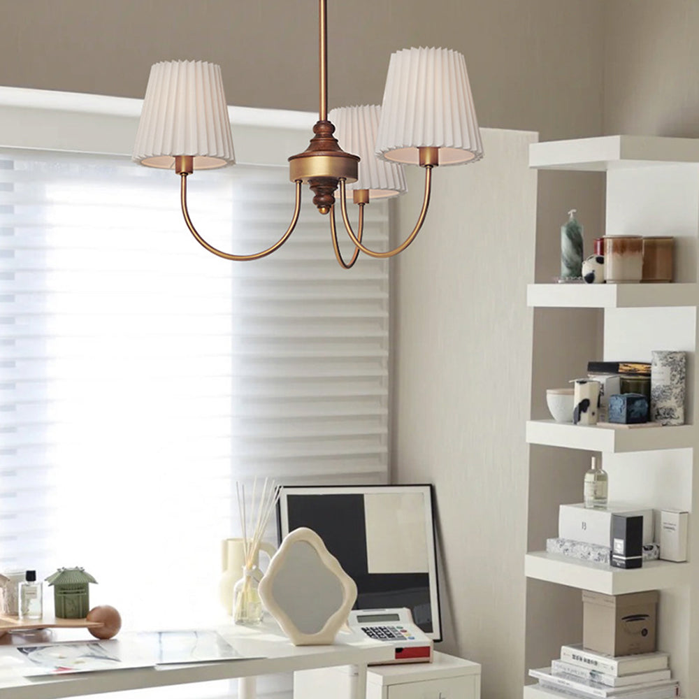 Silva Modern Retro Fabric Chandelier, White/Green | ventumra