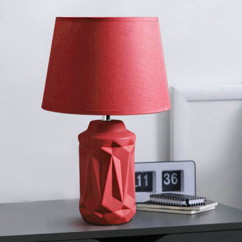 MiraGlow Cozy Red Ceramic Bedside Night Lamp With Soft Light