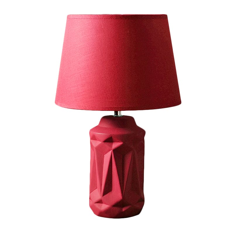 MiraGlow Cozy Red Ceramic Bedside Night Lamp With Soft Light