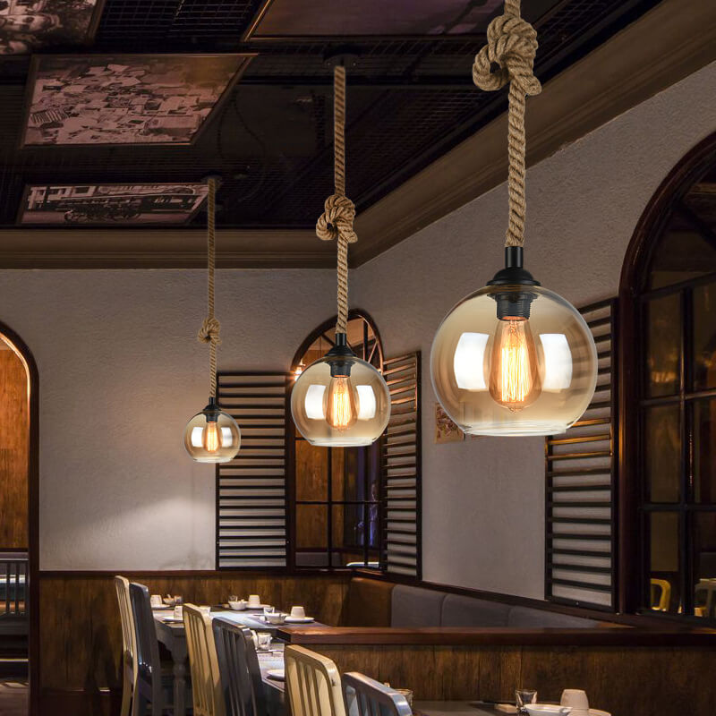 Vintage Rope Globe Pendant Light | Ventumra