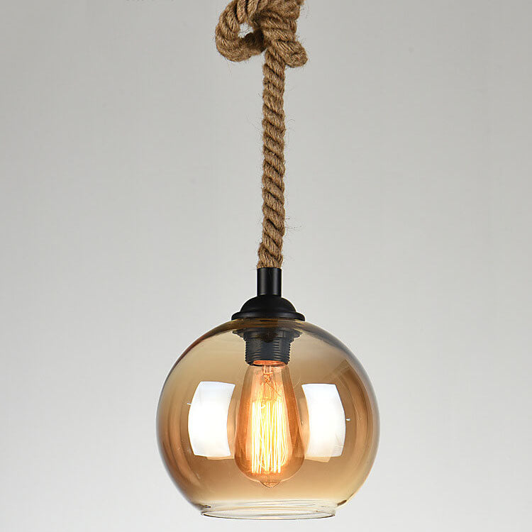 Vintage Rope Globe Pendant Light | Ventumra