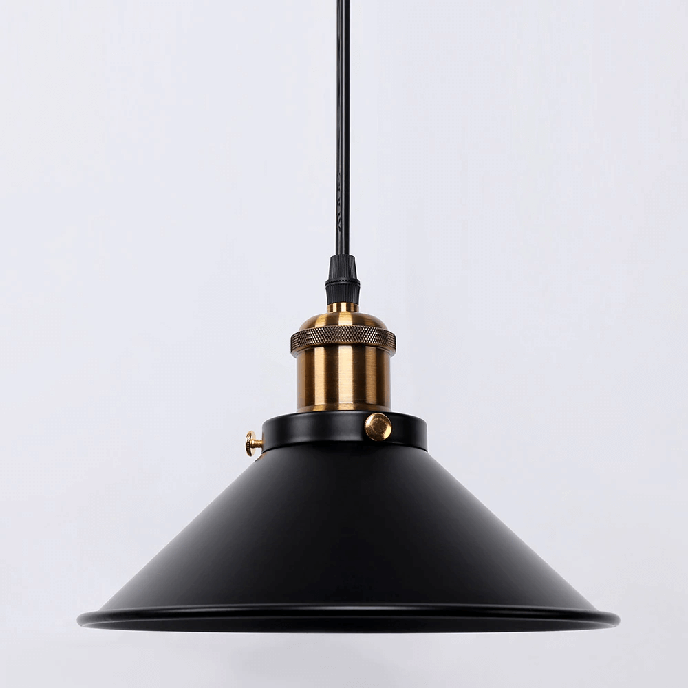 Elora Brass Cone Pendant Light in Vintage Industrial Style