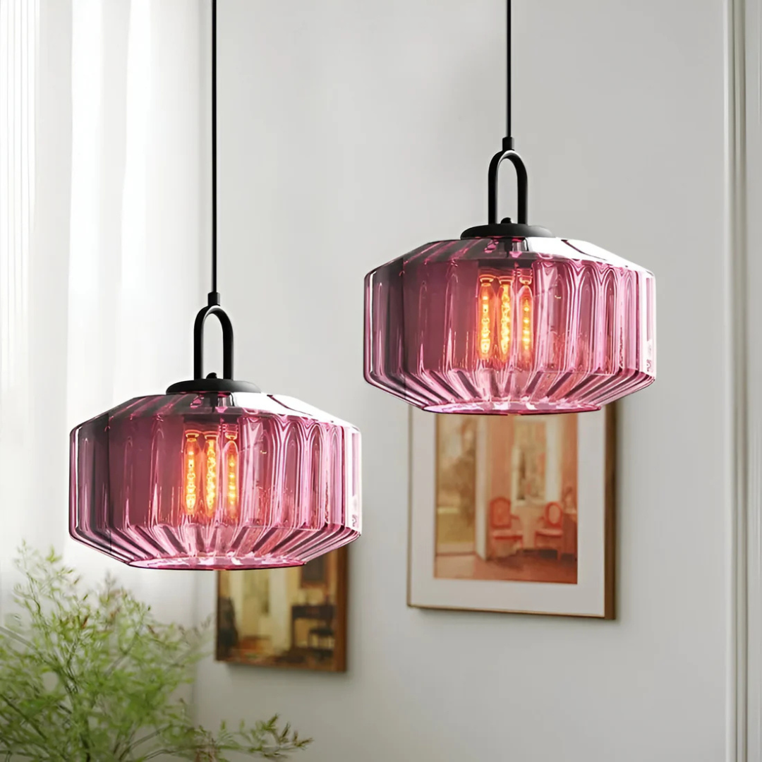 Eloria | Retro Warm-Toned Colored Glass Pendant Lamp