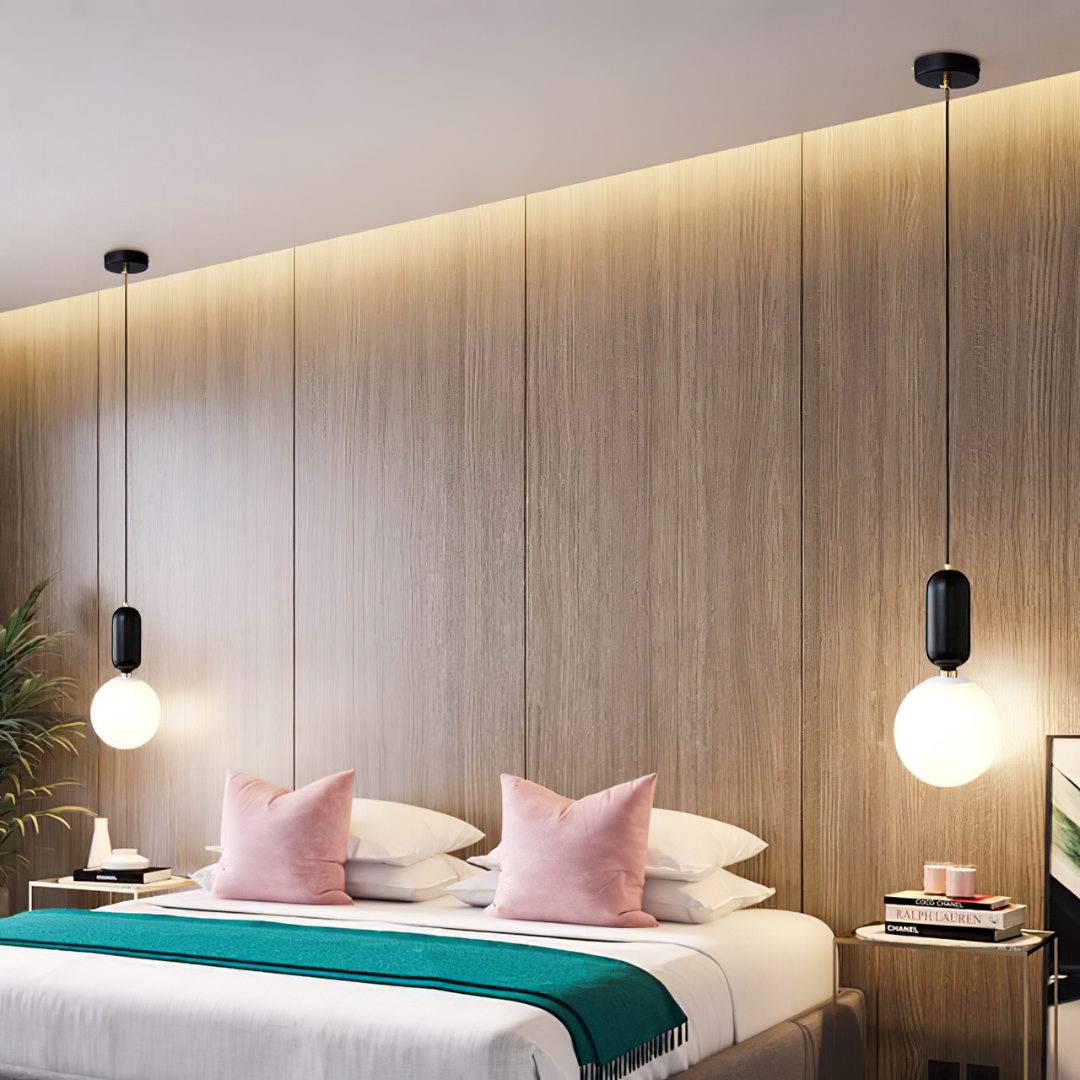 Novae Glass Globe Chandelier Modern Pendant for Dining and Living Areas