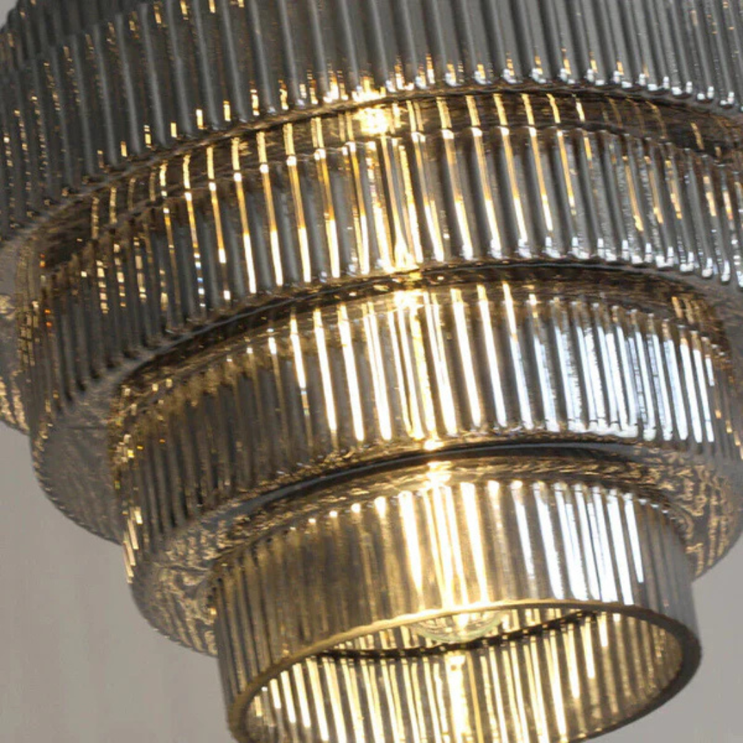 Aurelia Vintage Glass Pendant Light With Brass Accent