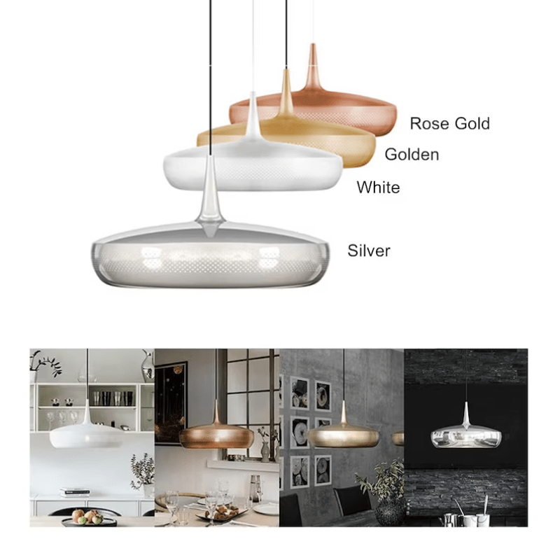 Ardell Nordic Art Pendant Light With White Metal Finish