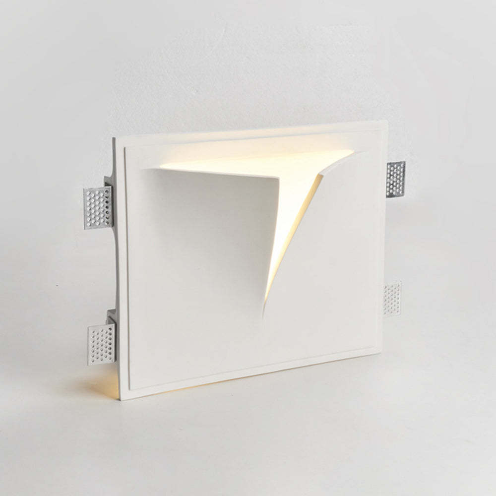 Aria Modern Recessed Metal/Plaster LED Wall Lamp, White | ventumra