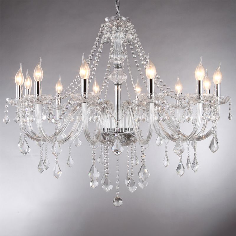 Silva Luxury Candlestick Clear Crystal Chandelier | ventumra