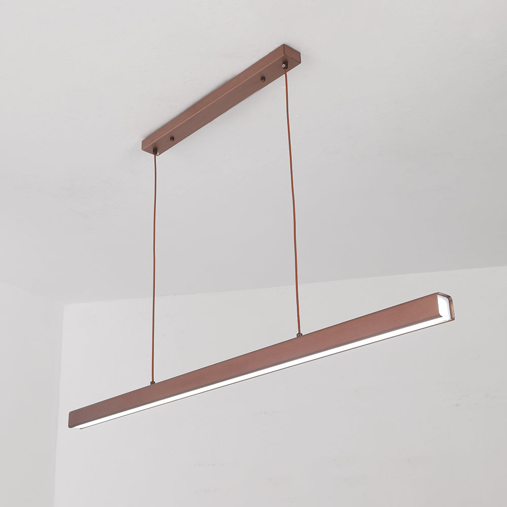 Nowoczesna liniowa metalowa lampa wisząca LED Thala, czarno-brązowa | ventumra
