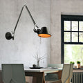 Epoch Modern Simple Adjustable Wall Lamp, Black/Chrome, Bedroom | ventumra