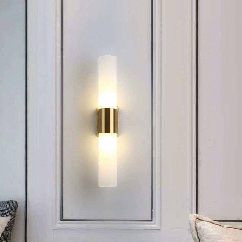 Arisha Modern Double Headed Metal Glass Vanity Wall Lamp, Black/Gold | ventumra