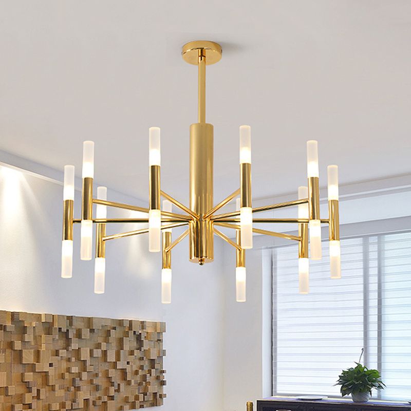 Kristy Modern Cylindrical Metal Chandelier, Gold | ventumra