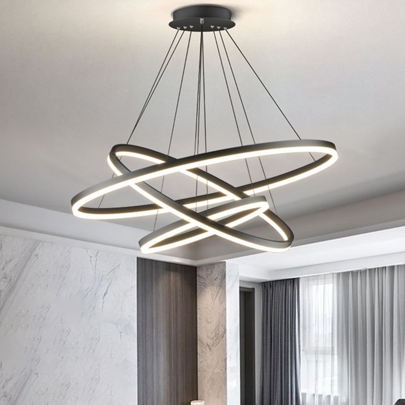 Arisha 3-Rings Black Black Modern Pendant Light | ventumra