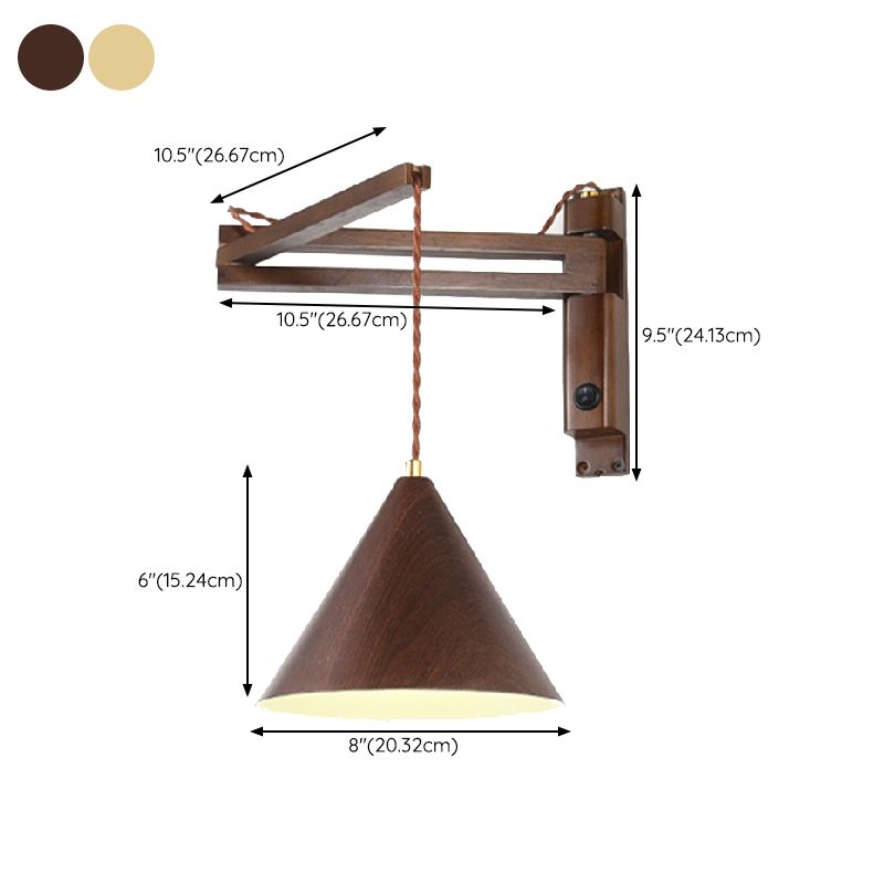 Muto Adjustable Wall Lamp, Wood/Metal, 2 Color, Living Room | ventumra
