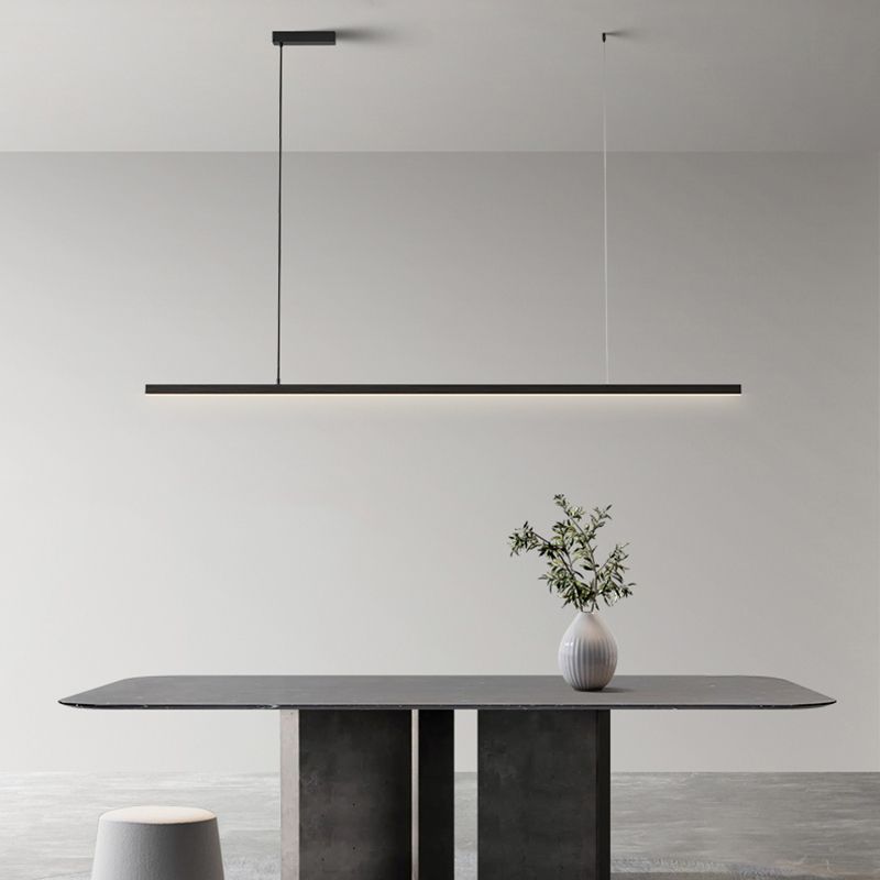 Arisha Minimalist Linear Metal Pendant Light, White/Black | ventumra