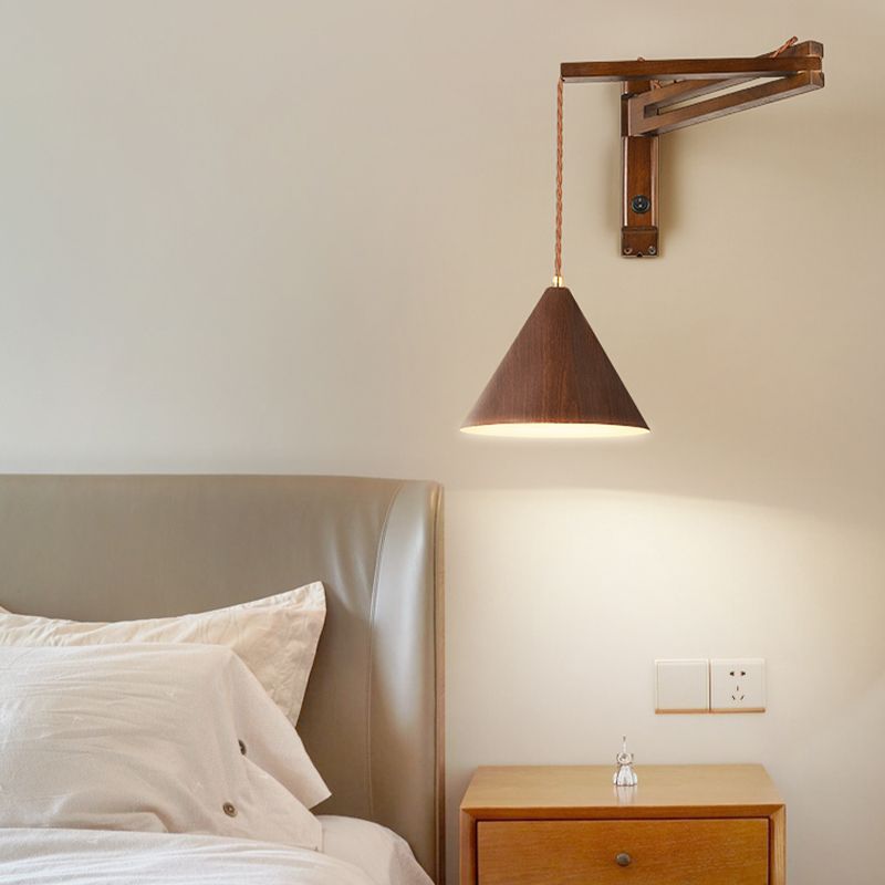 Muto Adjustable Wall Lamp, Wood/Metal, 2 Color, Living Room | ventumra