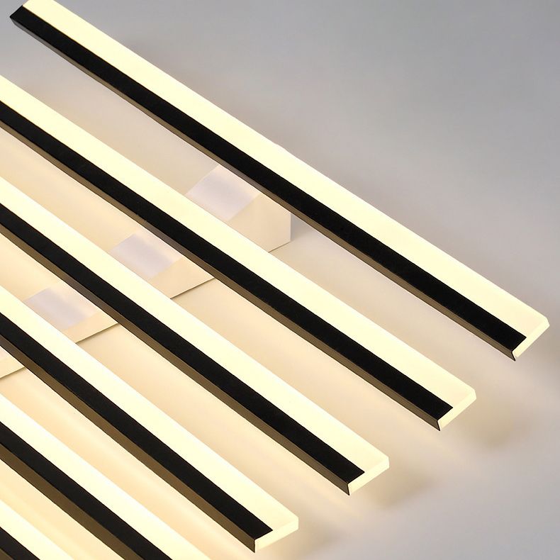 Arisha Flush Mount Ceiling Light Linear Modern,Wave  Black, Living Room | ventumra