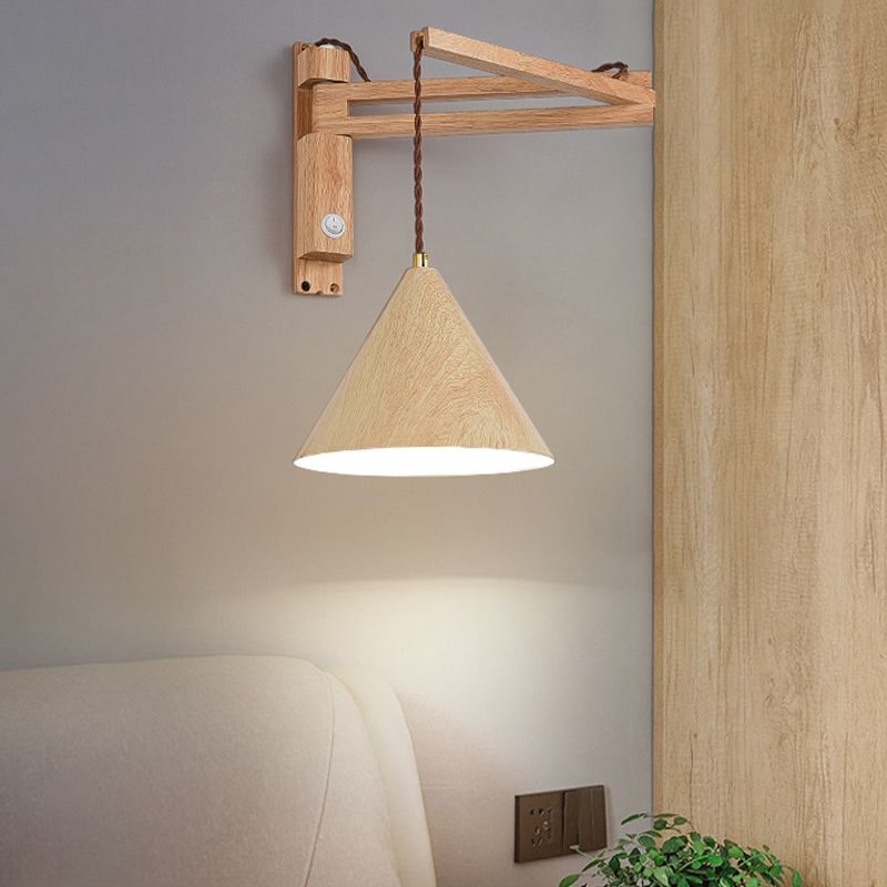 Muto Adjustable Wall Lamp, Wood/Metal, 2 Color, Living Room | ventumra