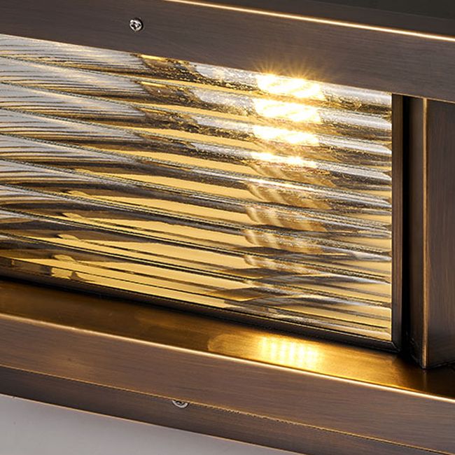 Ray Modern Rectangular Metal Outdoor Solar Lamp, Black/ Brass/Bronze | ventumra