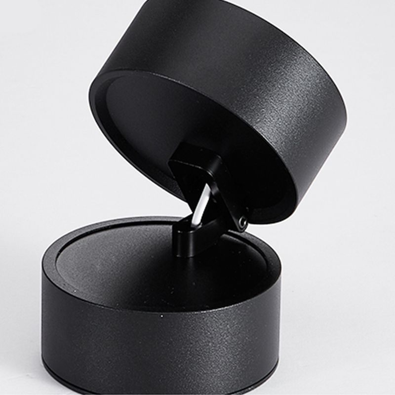 Arisha Flush Mount Ceiling Light Cylindrical Modern, Metal, Black/White, Hallway | ventumra