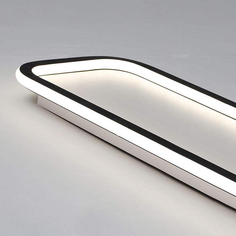 Arisha Minimalist Flush Mount Black Frame Rectangular Ceiling Light | ventumra