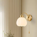Valentina Nordic Flower Vanity Glass Metal Wall Lamp, Gold/Ivory | ventumra