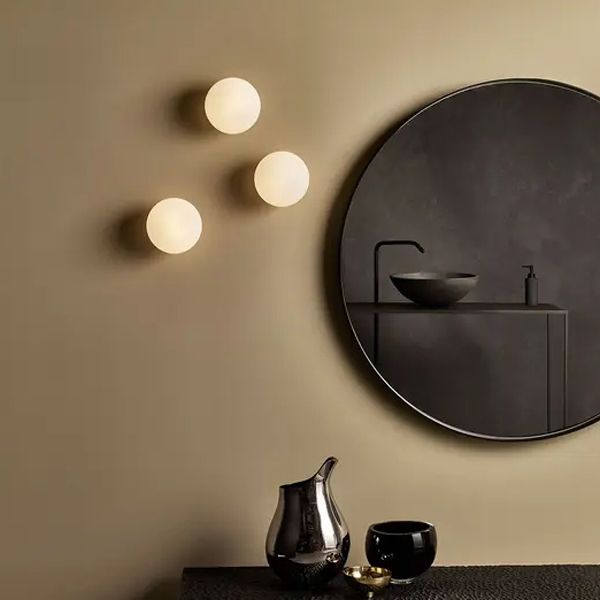 Valentina Modern Globe Shape Vanity Metal Glass LED Wall Lamp | ventumra