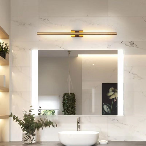 Arisha Modern Linear Metal& Bedroom Wall Lamp, Black/Brass | ventumra