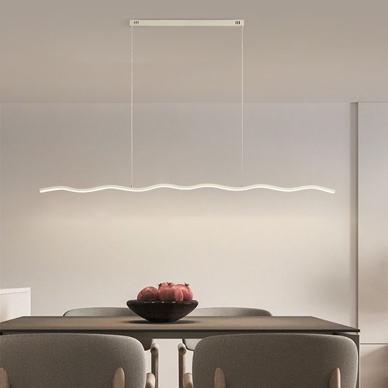 Arisha Wave Linear Pendant Light, Black/White | ventumra
