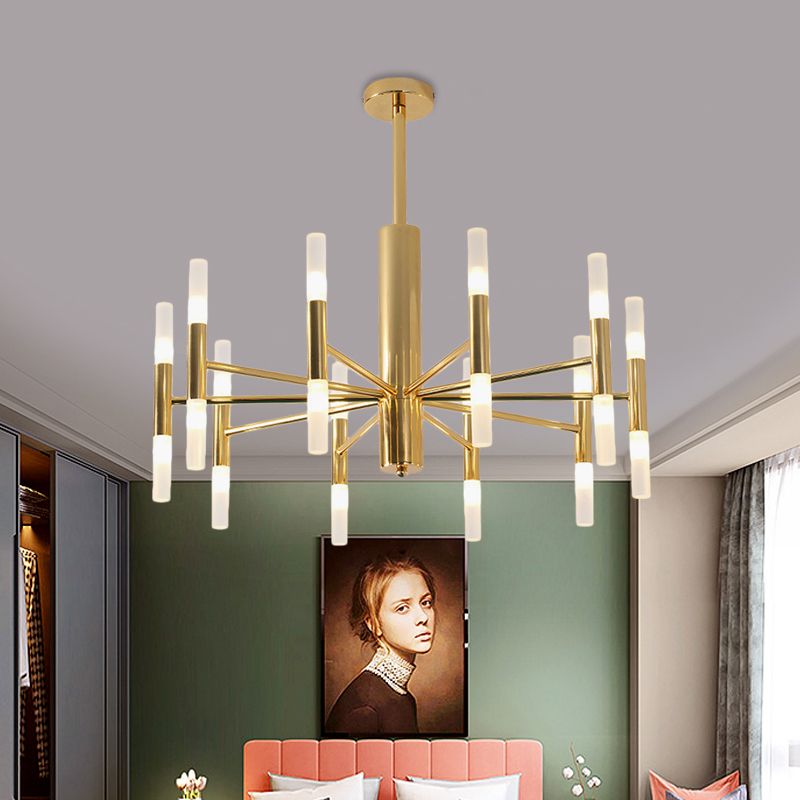 Kristy Modern Cylindrical Metal Chandelier, Gold | ventumra