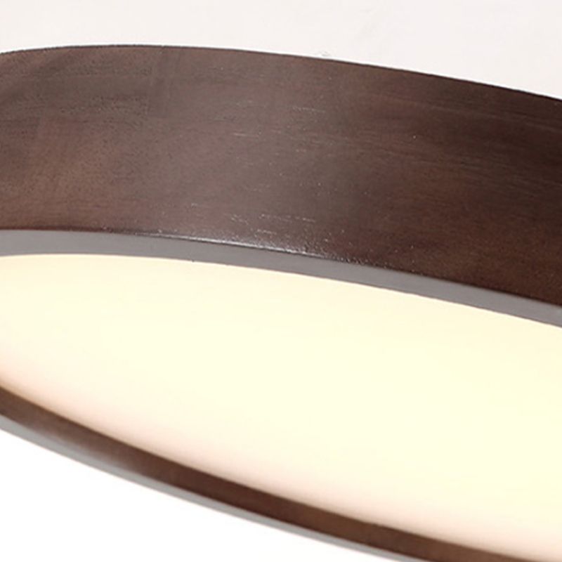 Muto Modern Geometric Walnut LED Flush Mount Ceiling Light | ventumra