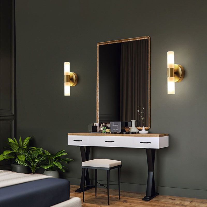 Arisha Modern Cylindrical Metal Led Wall Lamp, Gold - Neutralighting