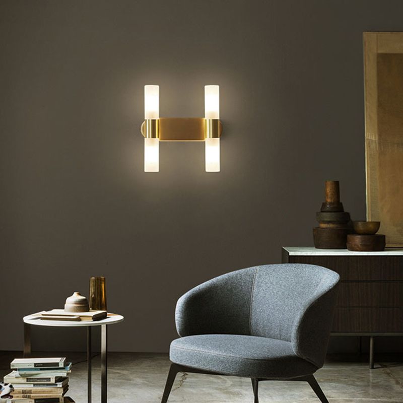 Arisha Modern Cylindrical Metal Led Wall Lamp, Gold - Neutralighting