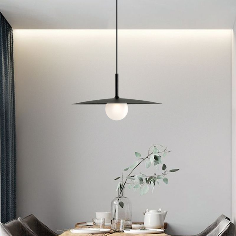 Arisha Modern Dish-shaped Metal Pendant Light, Black/White/Grey | ventumra
