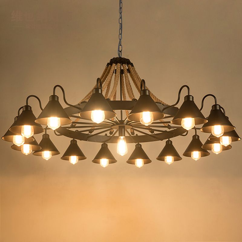 Epoch Vintage Industrial Rope Chandelier  Living Room | ventumra