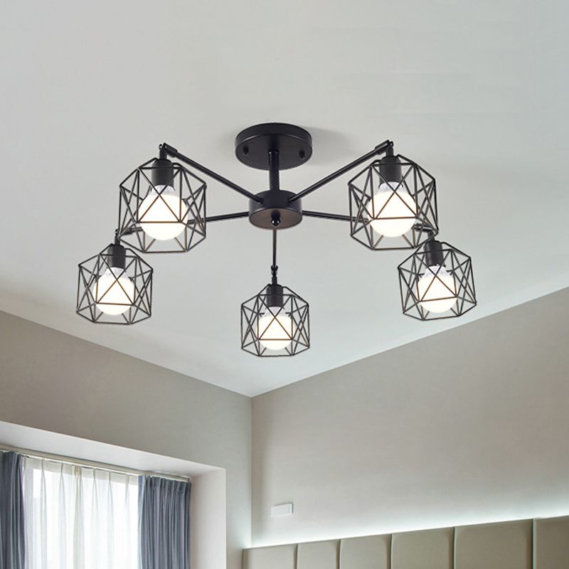 Arisha Black Semi-Flush Mount Ceiling Light | ventumra