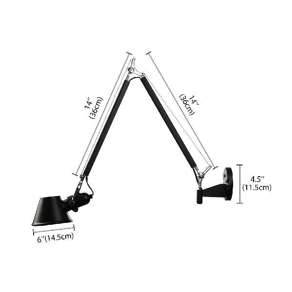 Epoch Modern Simple Adjustable Wall Lamp, Black/Chrome, Bedroom | ventumra