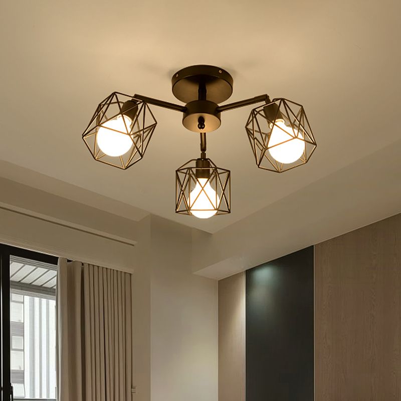 Arisha Black Semi-Flush Mount Ceiling Light | ventumra